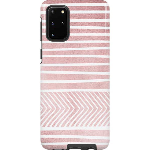 Pink and White Stripes Galaxy S20 Plus Pro Case