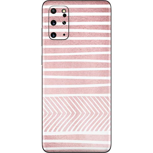 Pink and White Stripes Galaxy S20 Plus Skin