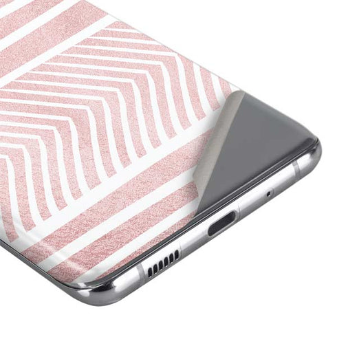 Pink and White Stripes Galaxy S20 Plus Skin