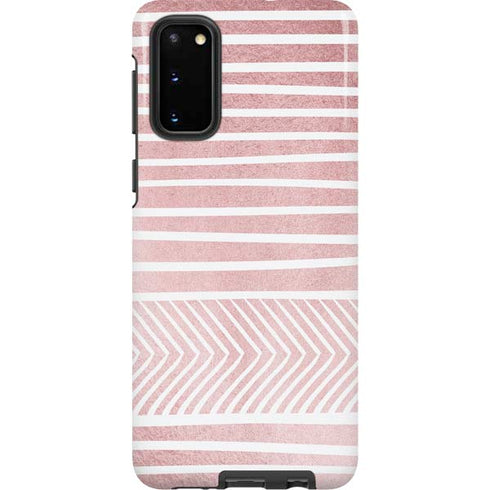 Pink and White Stripes Galaxy S20 Pro Case