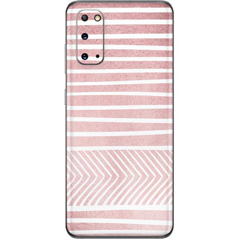 Pink and White Stripes Galaxy S20 Skin
