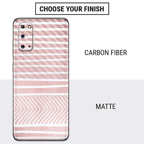 Pink and White Stripes Galaxy S20 Skin