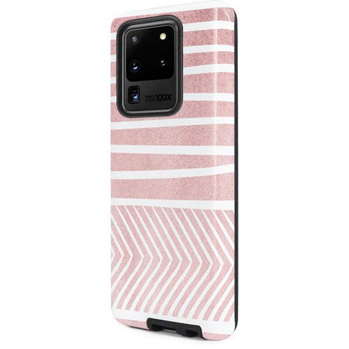Pink and White Stripes Galaxy S20 Ultra 5G Pro Case
