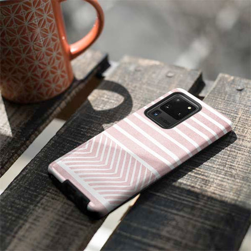 Pink and White Stripes Galaxy S20 Ultra 5G Pro Case