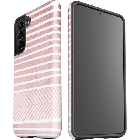 Pink and White Stripes Galaxy S21 5G Pro Case