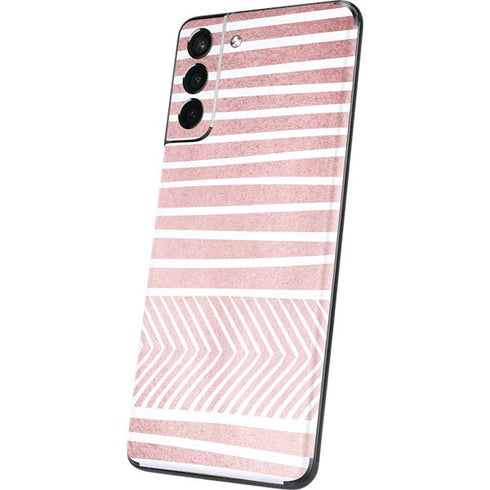 Pink and White Stripes Galaxy S21 5G Skin