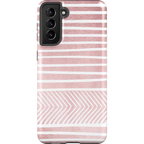 Pink and White Stripes Galaxy S21 Plus 5G Pro Case