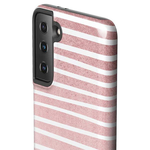 Pink and White Stripes Galaxy S21 Plus 5G Pro Case