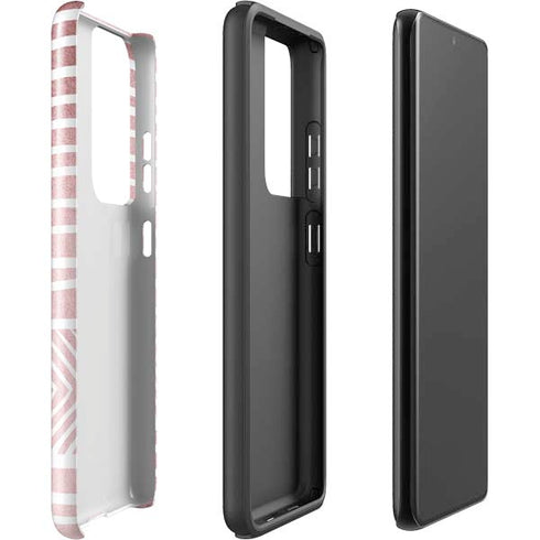 Pink and White Stripes Galaxy S21 Ultra 5G Pro Case