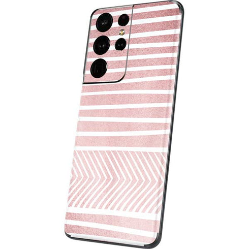 Pink and White Stripes Galaxy S21 Ultra 5G Skin
