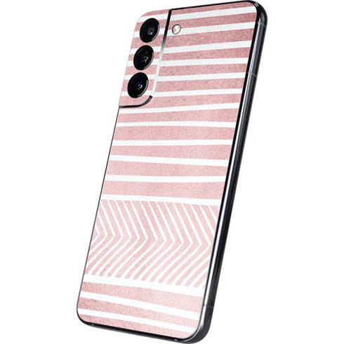 Pink and White Stripes Galaxy S22 Plus Skin