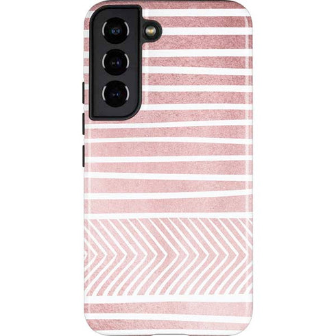 Pink and White Stripes Galaxy S22 Pro Case