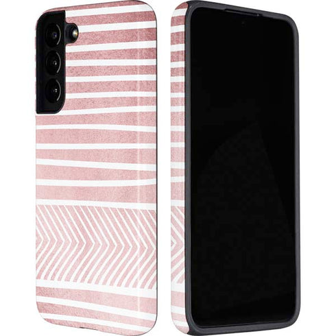Pink and White Stripes Galaxy S22 Pro Case