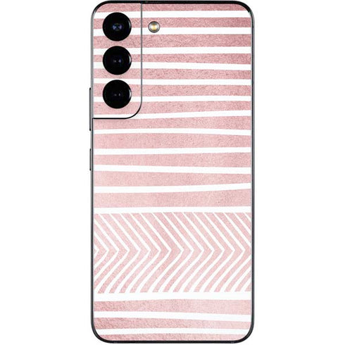 Pink and White Stripes Galaxy S22 Skin