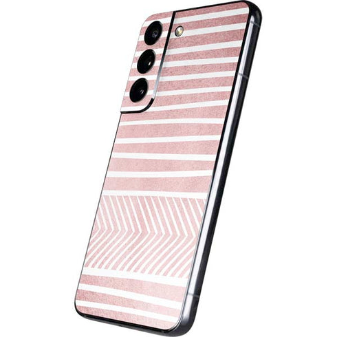 Pink and White Stripes Galaxy S22 Skin