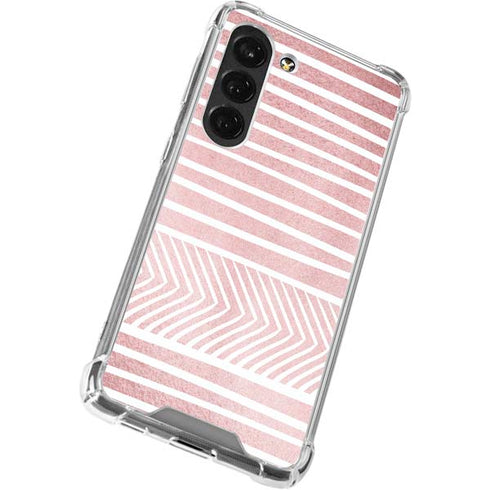 Pink and White Stripes Galaxy S23 Clear Case