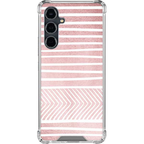 Pink and White Stripes Galaxy S23 FE Clear Case