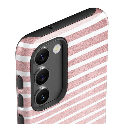 Pink and White Stripes Galaxy S23 Plus Pro Case
