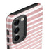 Pink and White Stripes Galaxy S23 Plus Pro Case