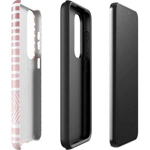 Pink and White Stripes Galaxy S23 Plus Pro Case
