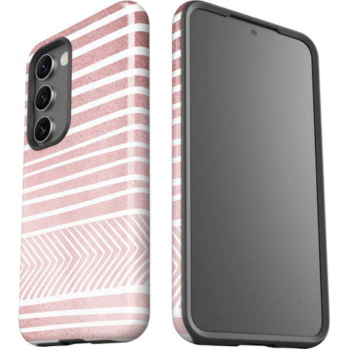 Pink and White Stripes Galaxy S23 Plus Pro Case
