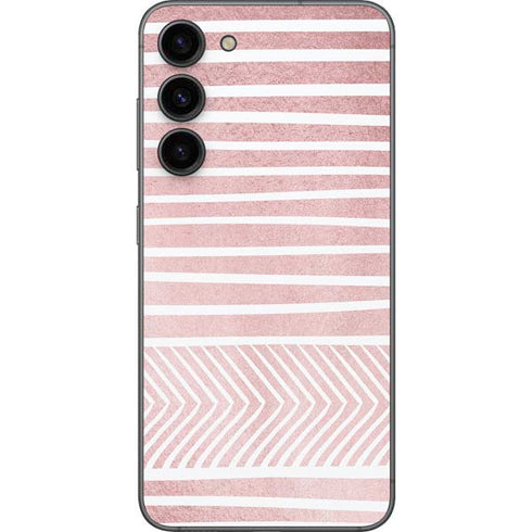 Pink and White Stripes Galaxy S23 Plus Skin