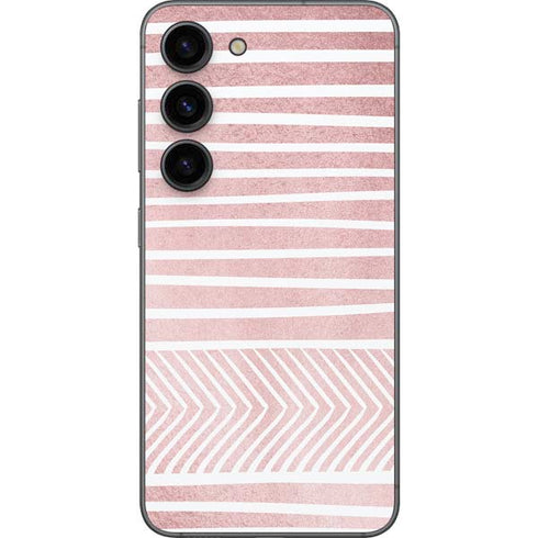 Pink and White Stripes Galaxy S23 Skin