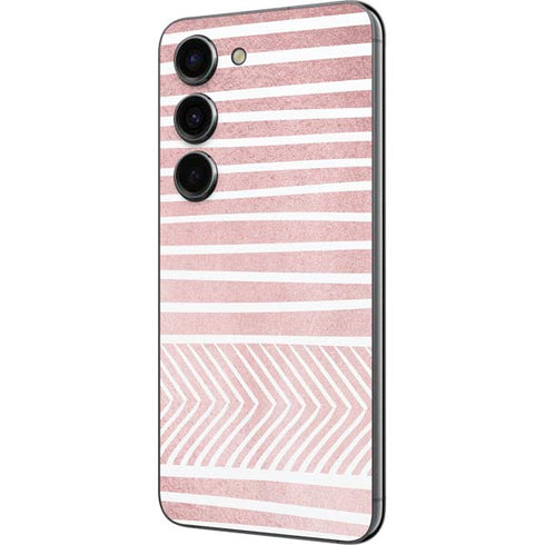 Pink and White Stripes Galaxy S23 Skin