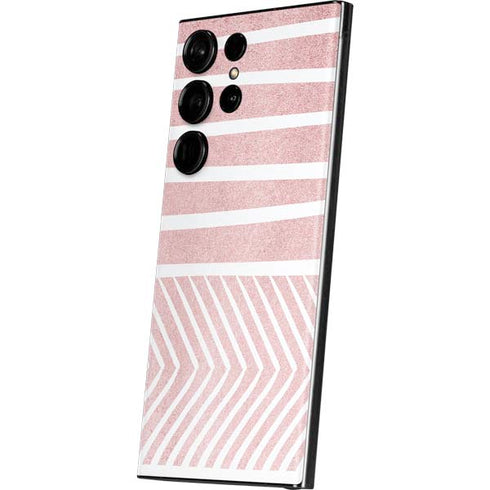 Pink and White Stripes Galaxy S23 Ultra Skin