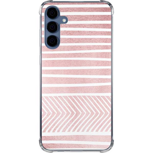 Pink and White Stripes Galaxy S24 Clear Case