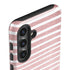 Pink and White Stripes Galaxy S24 Impact Case