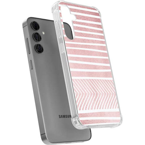 Pink and White Stripes Galaxy S24 Plus Clear Case