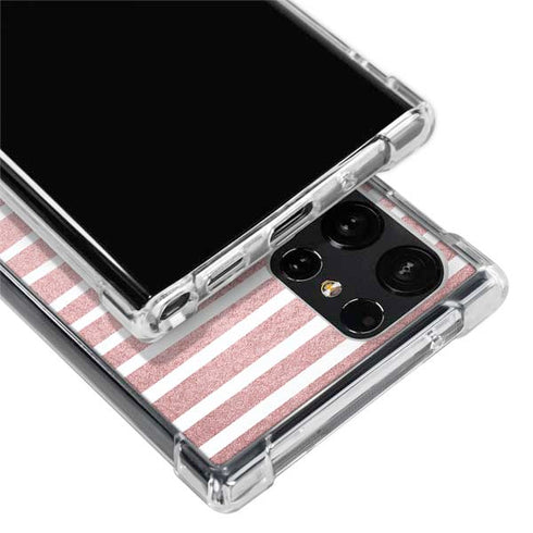 Pink and White Stripes Galaxy S24 Ultra Clear Case