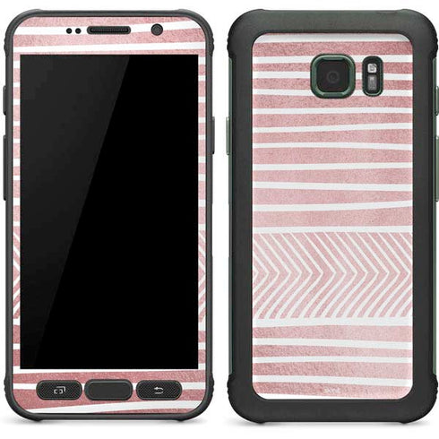 Pink and White Stripes Galaxy S7 Active Skin