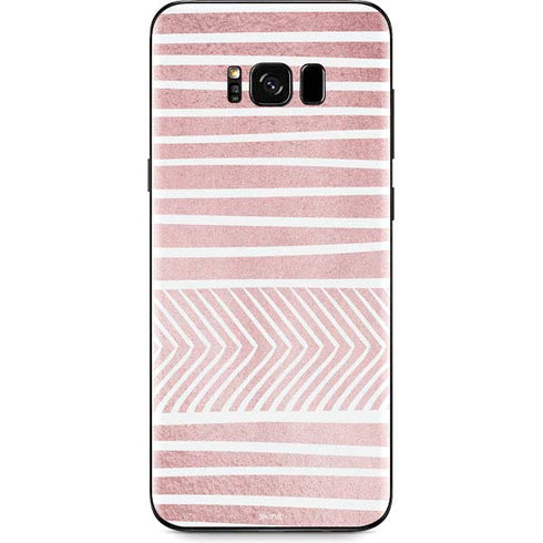 Pink and White Stripes Galaxy S8 Skin