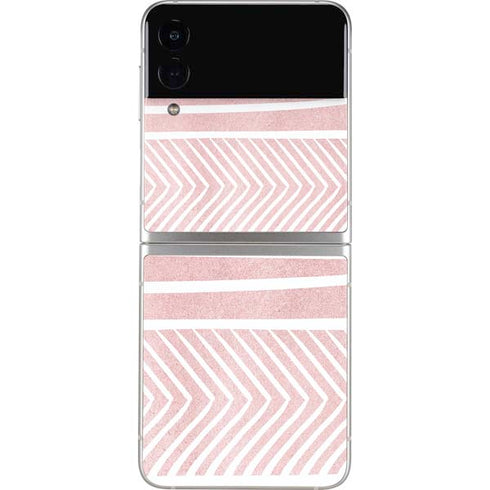 Pink and White Stripes Galaxy Z Flip3 5G Skin