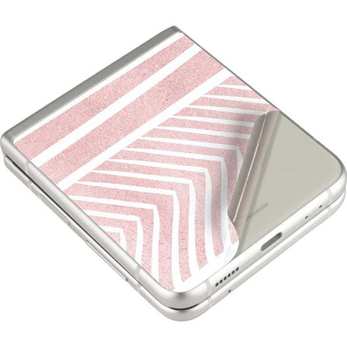 Pink and White Stripes Galaxy Z Flip3 5G Skin