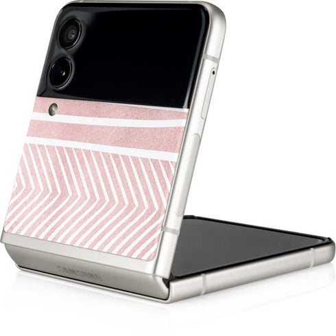 Pink and White Stripes Galaxy Z Flip3 5G Skin