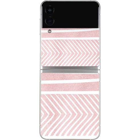 Pink and White Stripes Galaxy Z Flip4 5G Skin