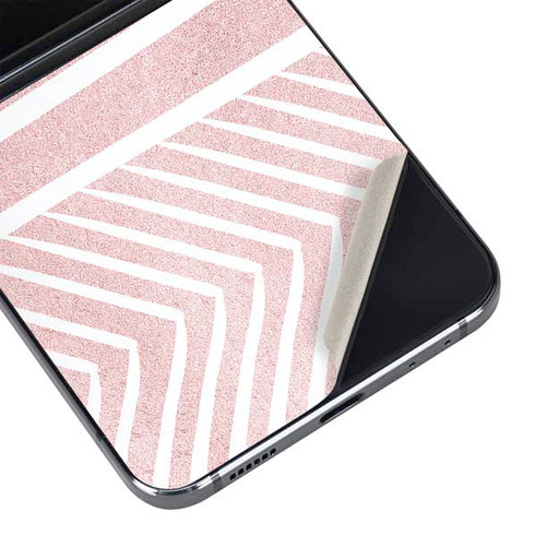 Pink and White Stripes Galaxy Z Flip5 5G Skin