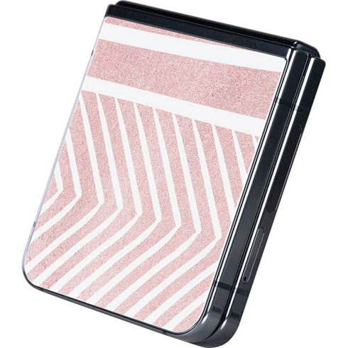 Pink and White Stripes Galaxy Z Flip5 5G Skin