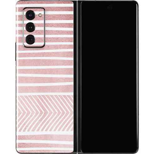 Pink and White Stripes Galaxy Z Fold2 5G Skin