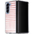 Pink and White Stripes Galaxy Z Fold5 5G Clear Case