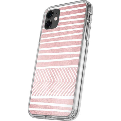 Pink and White Stripes iPhone 11 Clear Case