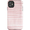 Pink and White Stripes iPhone 11 Impact Case