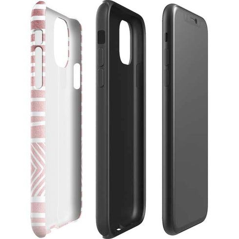 Pink and White Stripes iPhone 11 Pro Max Impact Case