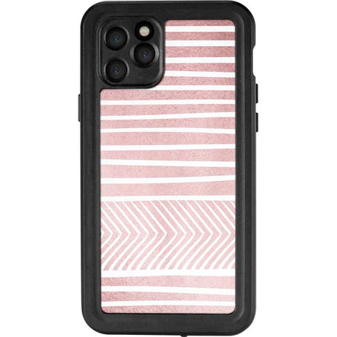 Pink and White Stripes iPhone 11 Pro Waterproof Case