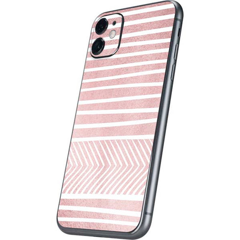 Pink and White Stripes iPhone 11 Skin