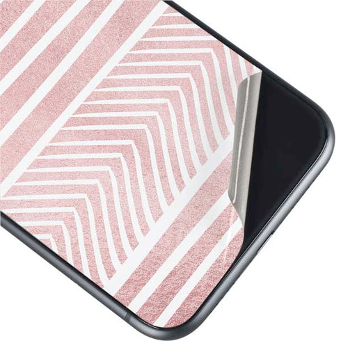 Pink and White Stripes iPhone 11 Skin