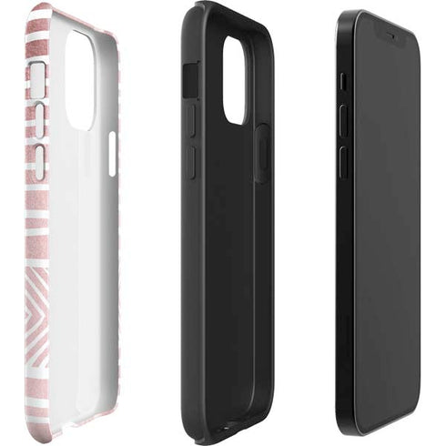 Pink and White Stripes iPhone 12 Impact Case